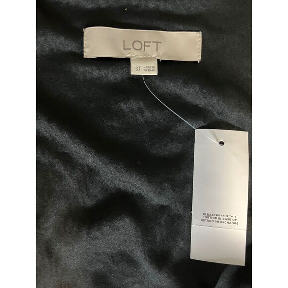 LOFT Black Wrap Dress Long Sleeve V-Neck Size Small Tall NWT - Picture 5 of 6